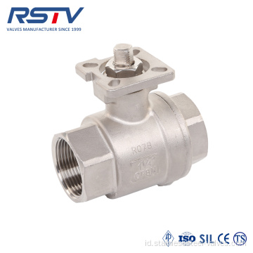 2PC Screwed Floating Ball Valve dengan bantalan Pemasangan ISO5211